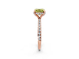 Rose gold Fancy Yellow Asscher Cut Diamond Solitaire Ring with Four-Prong Setting and Pavé Band_5