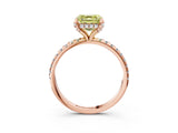 Rose gold Fancy Yellow Asscher Cut Diamond Solitaire Ring with Four-Prong Setting and Pavé Band_6