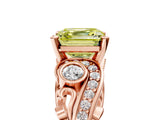 Rose gold Fancy Yellow Asscher Cut Diamond Solitaire Ring with Milgrain Pavé Band and Four-Prong Setting_21