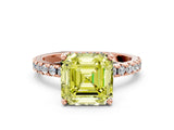Rose gold Fancy Yellow Asscher Cut Diamond Solitaire Ring with Pavé Band and Four-Prong Setting_51