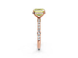 Rose gold Fancy Yellow Asscher Cut Diamond Solitaire Ring with Pavé Band and Hidden Halo_23