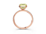 Rose gold Fancy Yellow Asscher Cut Diamond Solitaire Ring with Pavé Band and Hidden Halo_24