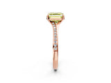 Rose gold Fancy Yellow Asscher Cut Diamond Solitaire Ring with Pavé Band and Prong Setting_14