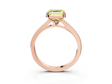 Rose gold Fancy Yellow Asscher Cut Diamond Solitaire Ring with Pavé Band and Prong Setting_15