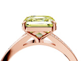 Rose gold Fancy Yellow Asscher Cut Diamond Solitaire Ring with Pavé Band and Prong Setting_16