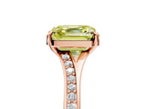 Rose gold Fancy Yellow Asscher Cut Diamond Solitaire Ring with Pavé Band and Prong Setting_17