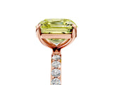 Rose gold Fancy Yellow Asscher Cut Diamond Solitaire Ring with Pave Band and Four Prong Setting_39