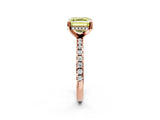 Rose gold Fancy Yellow Asscher Cut Diamond Solitaire Ring with Round  Pavé Band and Four-Prong Setting_38
