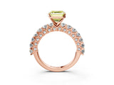 Rose gold Fancy Yellow Asscher Cut Diamond Solitaire Ring with Shared Prong Pavé Band and Four-Prong Setting_20
