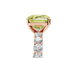 Rose gold Fancy Yellow Asscher Cut Diamond Solitaire Ring with Shared Prong Pavé Band and Four-Prong Setting_22