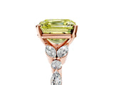 Rose gold Fancy Yellow Asscher Cut Diamond Solitaire Ring with Side Stones and Four-Prong Setting_38