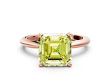 Rose gold Fancy Yellow Asscher Cut Diamond Solitaire Ring with Six-Prong Setting and Classic Band_11