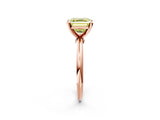 Rose gold Fancy Yellow Asscher Cut Diamond Solitaire Ring with Six-Prong Setting and Classic Band_13