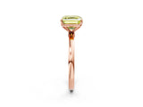 Rose gold Fancy Yellow Asscher Cut Diamond Solitaire Ring with Thin Band and Prong Setting_14