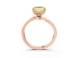 Rose gold Fancy Yellow Asscher Cut Diamond Solitaire Ring with Thin Band and Prong Setting_15