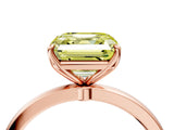 Rose gold Fancy Yellow Asscher Cut Diamond Solitaire Ring with Thin Band and Prong Setting_16