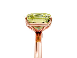 Rose gold Fancy Yellow Asscher Cut Diamond Solitaire Ring with Thin Band and Prong Setting_17