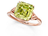 Rose gold Fancy Yellow Asscher Cut Diamond Solitaire Ring with Twist Band and Four-Prong Setting_46