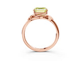Rose gold Fancy Yellow Asscher Cut Diamond Solitaire Ring with Twist Band and Four-Prong Setting_48