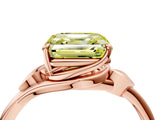 Rose gold Fancy Yellow Asscher Cut Diamond Solitaire Ring with Twist Band and Four-Prong Setting_49
