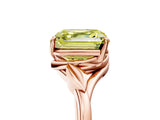 Rose gold Fancy Yellow Asscher Cut Diamond Solitaire Ring with Twist Band and Four-Prong Setting_50