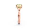 Rose gold Fancy Yellow Asscher Cut Diamond Solitaire Twist Band Prong Setting Ring_45