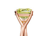 Rose gold Fancy Yellow Asscher Cut Diamond Solitaire Twist Band Prong Setting Ring_48