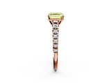 Rose gold Fancy Yellow Asscher  Cut Diamond Solitaire with Pave Band and Four-Prong Setting_35