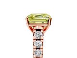 Rose gold Fancy Yellow Asscher  Cut Diamond Solitaire with Pave Band and Four-Prong Setting_38