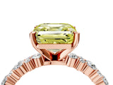 Rose gold Fancy Yellow Asscher Cut Diamond Solitaire with Side Stones, Pave Band, Four-Prong Setting_51
