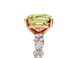 Rose gold Fancy Yellow Asscher Cut Diamond Solitaire with Side Stones, Pave Band, Four-Prong Setting_52