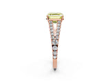 Rose gold Fancy Yellow Asscher Cut Diamond Split Shank Pavé Engagement Ring with Four-Prong Setting_20