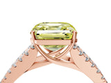 Rose gold Fancy Yellow Asscher Cut Diamond Split Shank Pavé Engagement Ring with Four-Prong Setting_22