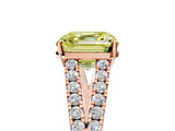 Rose gold Fancy Yellow Asscher Cut Diamond Split Shank Pavé Engagement Ring with Four-Prong Setting_23