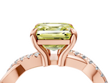 Rose gold Fancy Yellow Asscher  Cut Diamond Twist Band Solitaire with Prong Setting_20