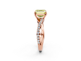 Rose gold Fancy Yellow Asscher  Cut Diamond Twisted Band with Pavé Setting and Four-Prong Setting_17