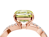 Rose gold Fancy Yellow Asscher  Cut Diamond Twisted Band with Pavé Setting and Four-Prong Setting_19