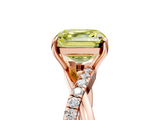 Rose gold Fancy Yellow Asscher  Cut Diamond Twisted Band with Pavé Setting and Four-Prong Setting_20