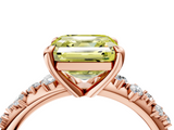 Rose gold Fancy Yellow Asscher  Cut Diamond Vine Band with Four-Prong Setting_4