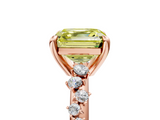 Rose gold Fancy Yellow Asscher  Cut Diamond Vine Band with Four-Prong Setting_5