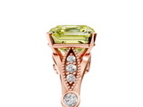 Rose gold Fancy Yellow Asscher  Cut Diamond with Milgrain Marquise and Bezel Accents on a Solitaire Band with Prong Setting_22