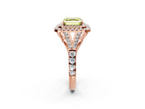 Rose gold Fancy Yellow Asscher  Cut Double Halo Split Shank Diamond Ring with Prong Setting_48