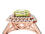Rose gold Fancy Yellow Asscher  Cut Double Halo Split Shank Diamond Ring with Prong Setting_50