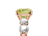Rose gold Fancy Yellow Asscher  Cut Five-Stone Prong Set Diamond Ring with Classic Band_34