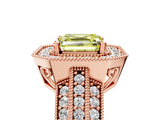 Rose gold Fancy Yellow Asscher Cut Halo Diamond Engagement Ring with Pave Split Shank and Four-Prong Setting_5