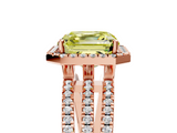 Rose gold Fancy Yellow Asscher  Cut Halo Diamond Engagement Ring with Split Shank and Four-Prong Setting_39