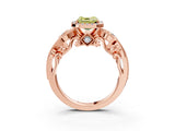 Rose gold Fancy Yellow Asscher Cut Halo Diamond Ring with Milgrain and Bezel Accents on a Split Shank Band_15