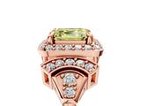 Rose gold Fancy Yellow Asscher Cut Halo Diamond Split Shank Engagement Ring with Four-Prong Setting_5