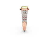 Rose gold Fancy Yellow Asscher Cut Halo Pavé Diamond Engagement Ring with Split Shank and Four-Prong Setting_5