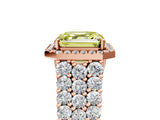 Rose gold Fancy Yellow Asscher Cut Halo Pavé Diamond Engagement Ring with Split Shank and Four-Prong Setting_8